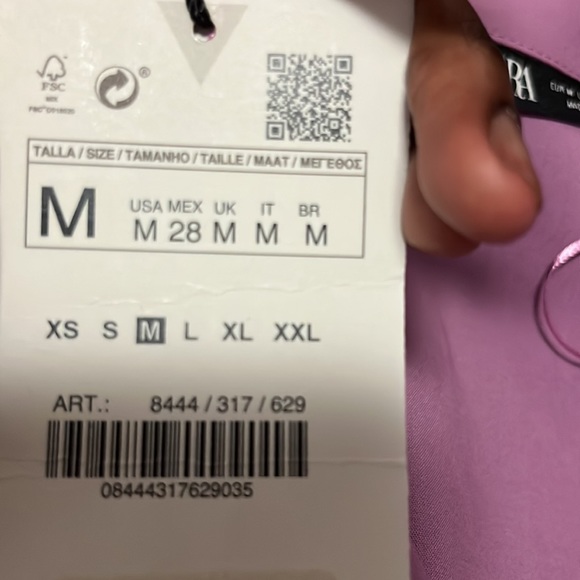 Zara Purple Cropped Shirt - Picture 3 of 3